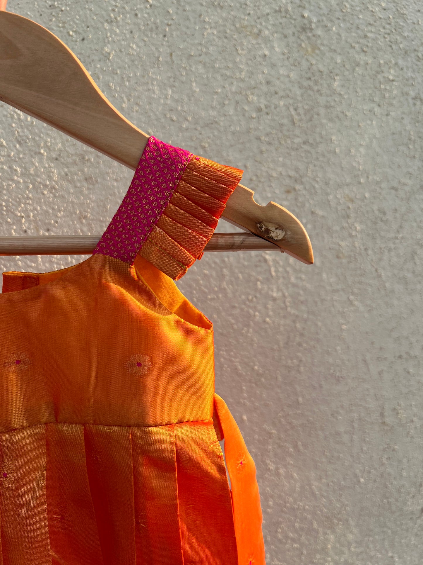 Yellow Paithani Pleated Frock