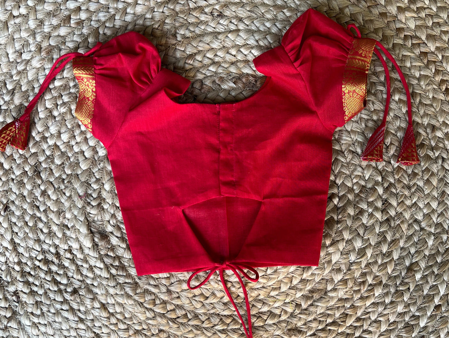 Red Chettinad Cotton Lehenga Set