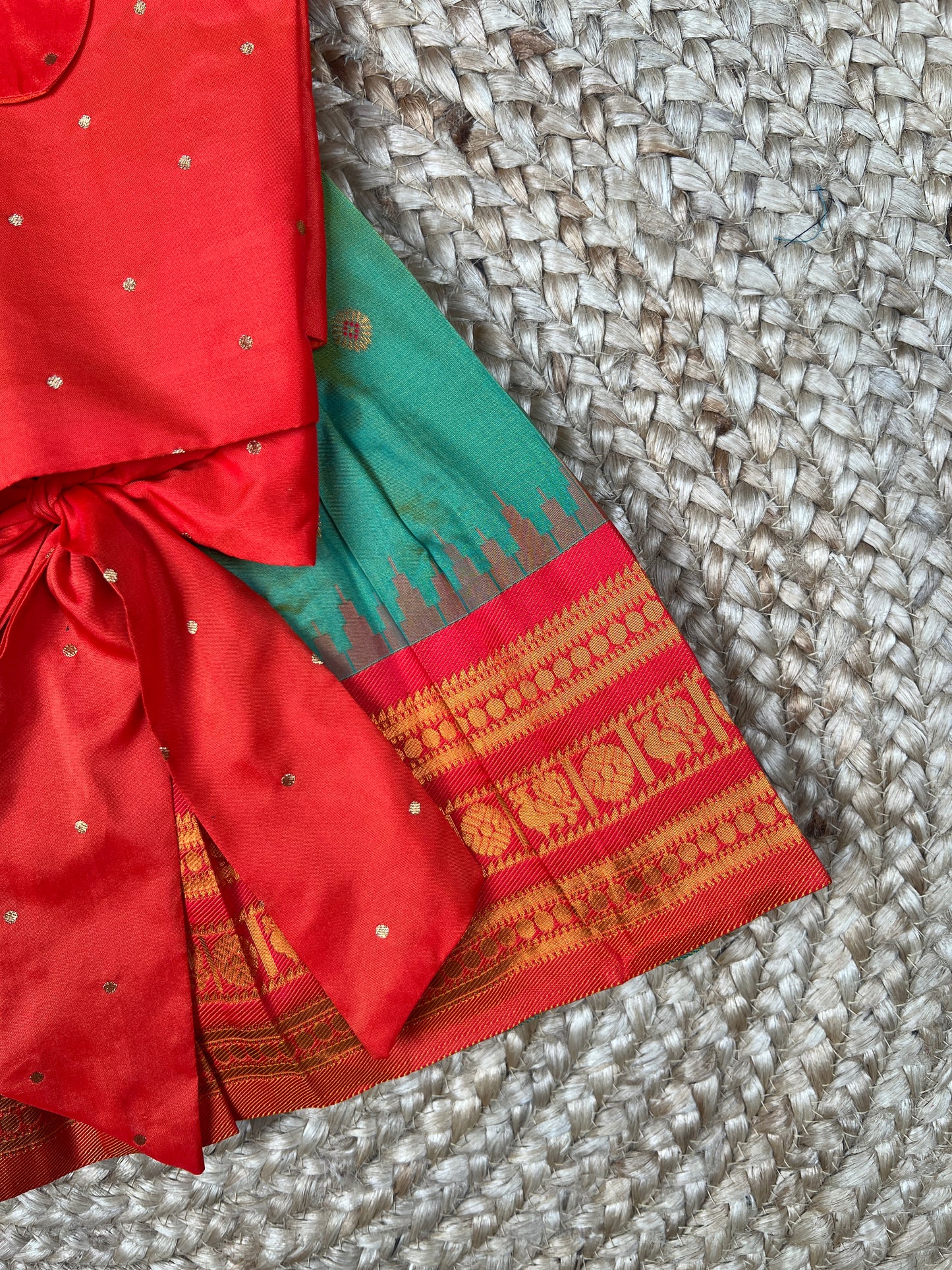 Bottle Green Narayanpet Paithani Lehenga Set