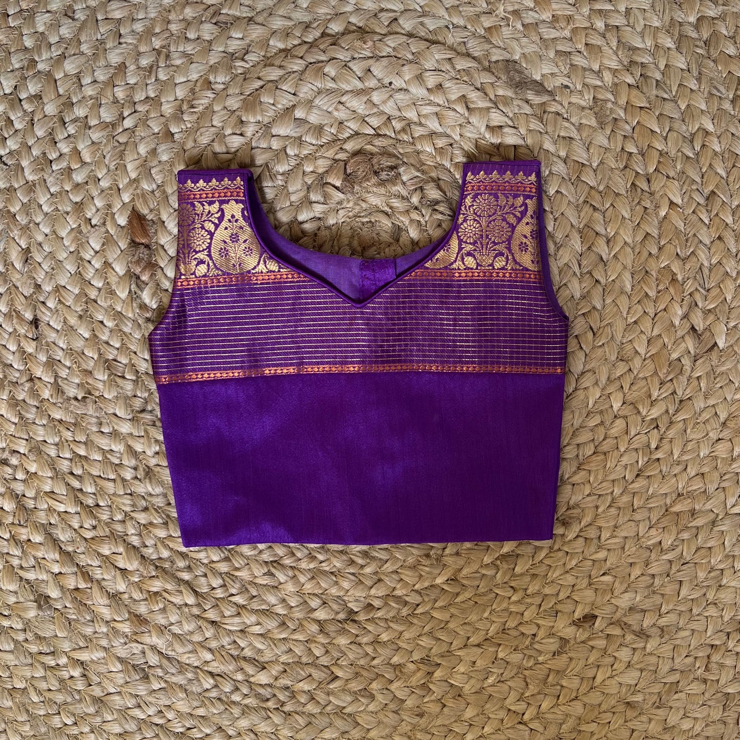 Pink and Purple Kanchi Silk Lehanga Set