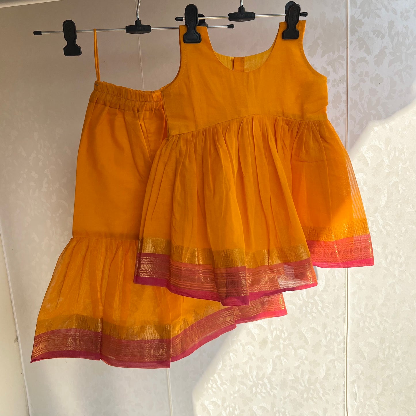 Yellow Kanchi Cotton Sharara Set