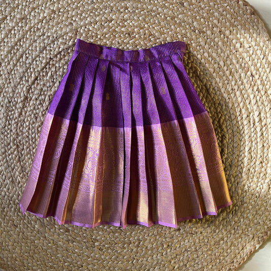 Traditional Purple Scallop Tissue Lehanga Set