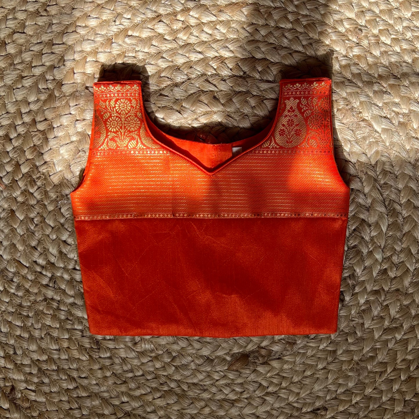 Baby Pink and Orange Kanchi Silk Lehanga Set