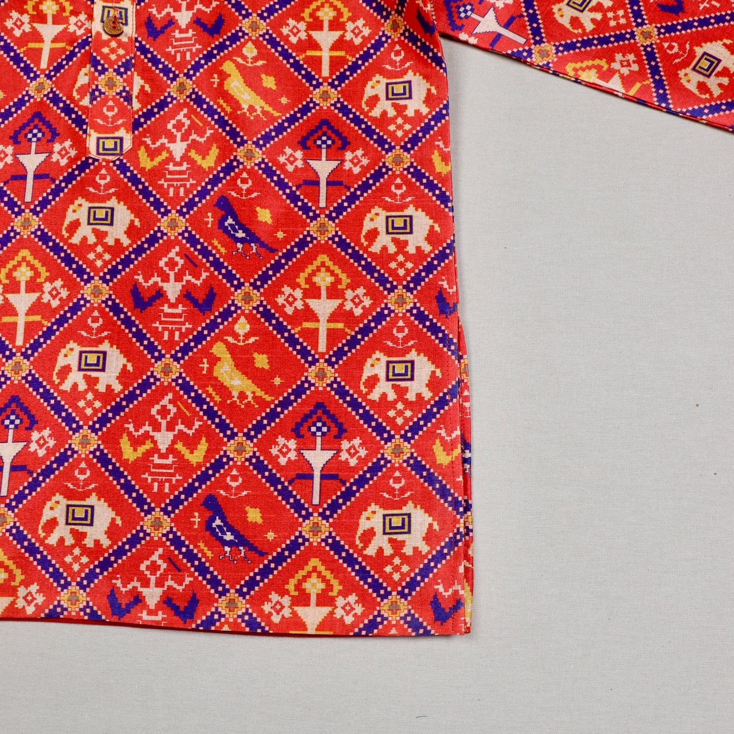 Red Patola Kurta Set