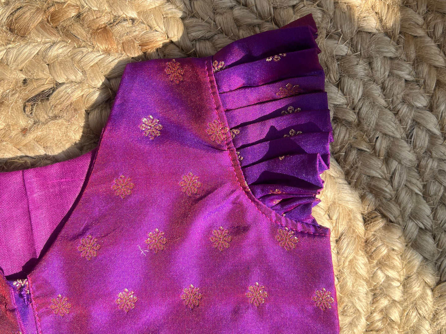 Lilac & Royal Purple Gadwal Checks Lehenga Set