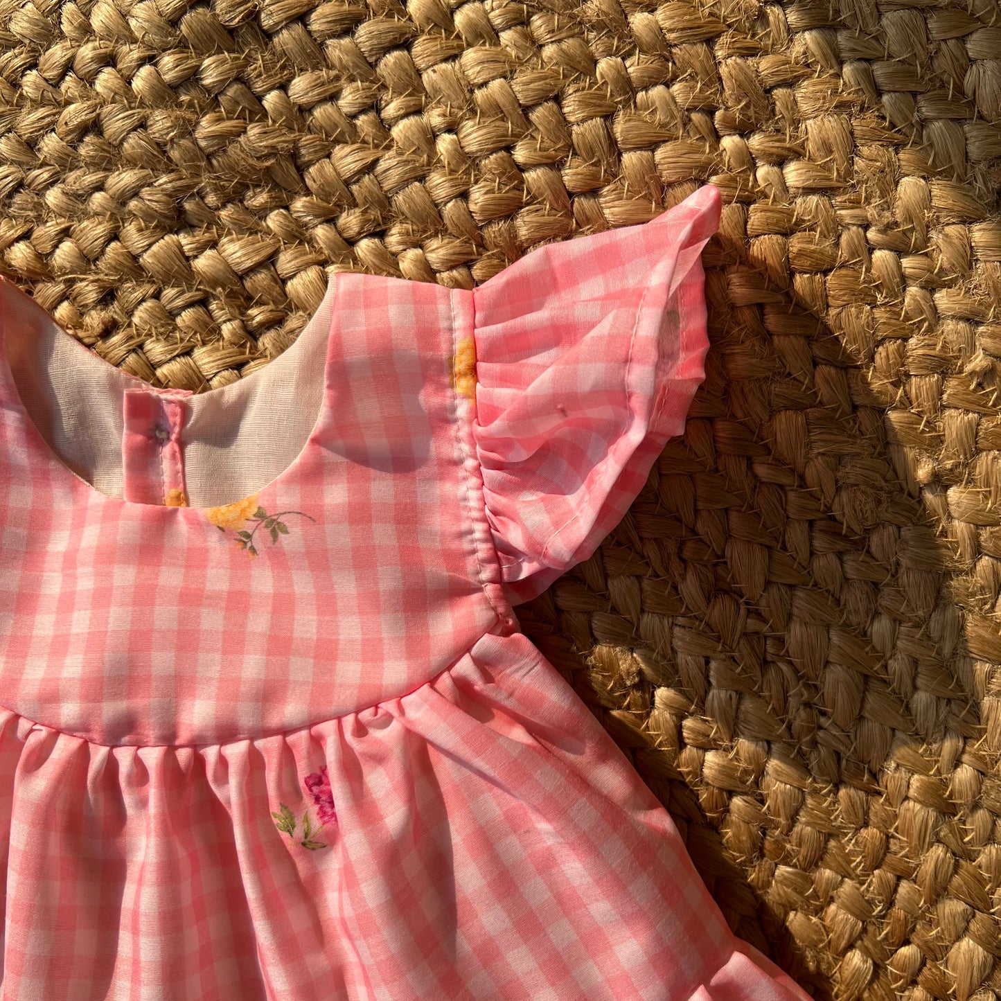 Baby Pink Mul Chanderi Frock