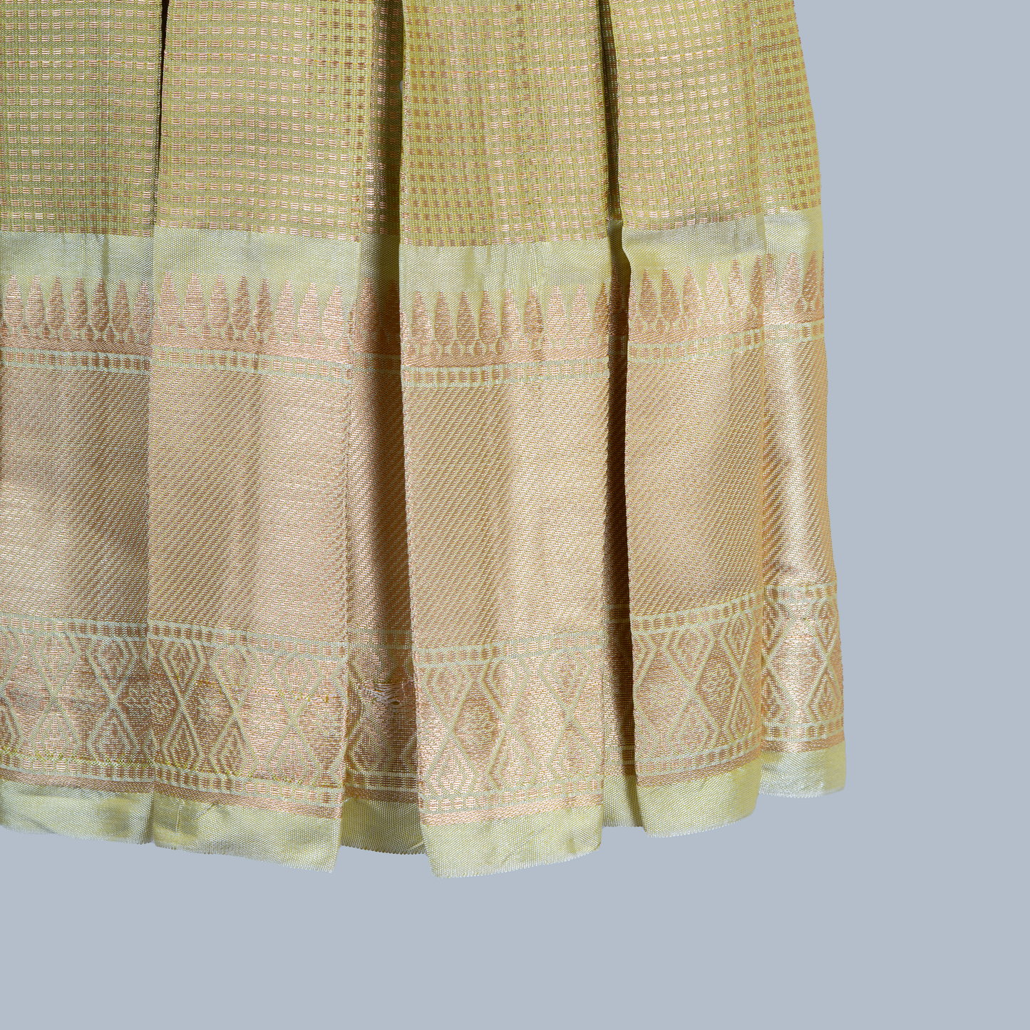 Golden Lime Tissue Box Pleated Dress