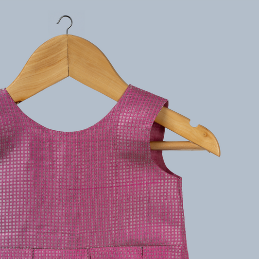 Rose Pink Tissue Box Pleated Dress