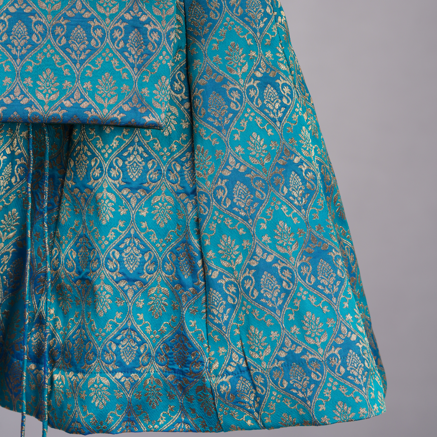 Turquoise Blue Banarasi Brocade Lehenga Set
