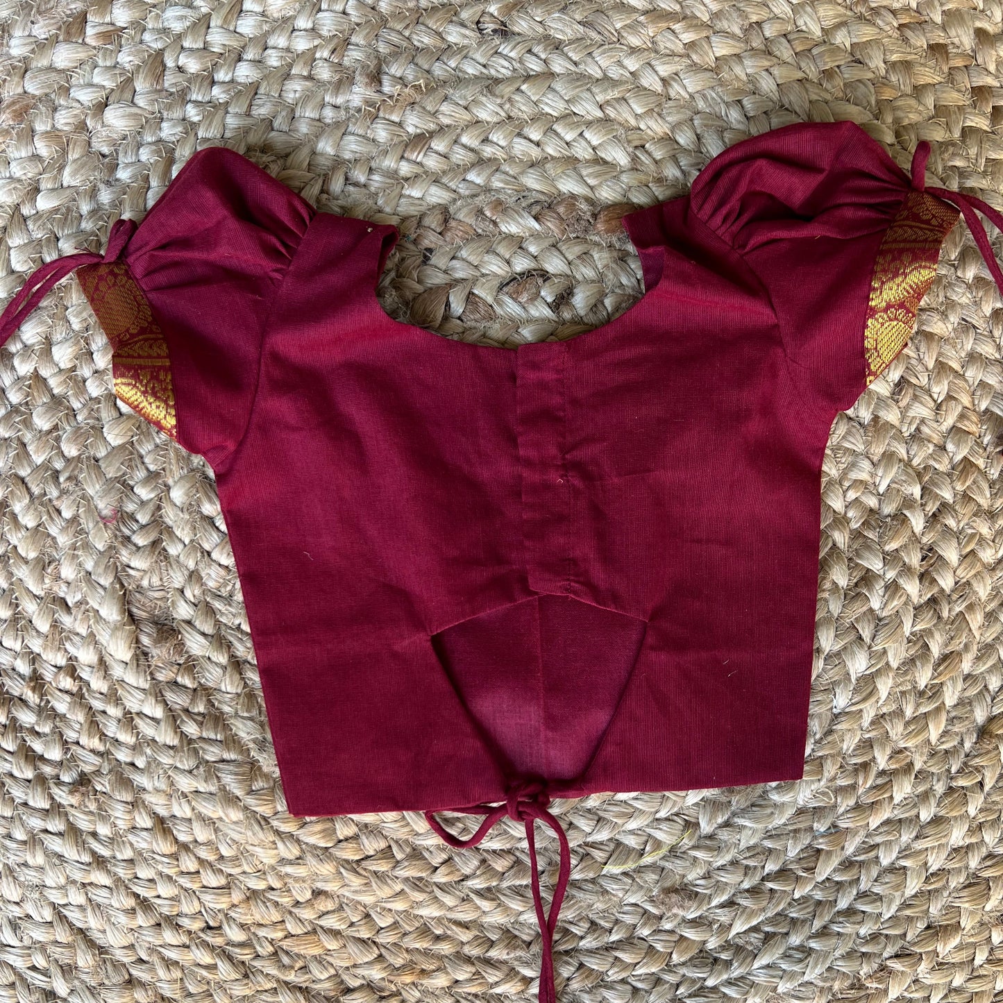 Maroon Chettinad Cotton Lehenga Set