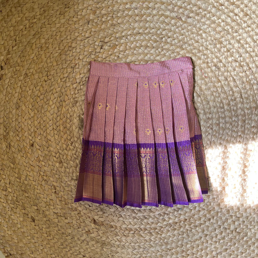 Lilac and Purple Kanchi Silk Lehanga Set
