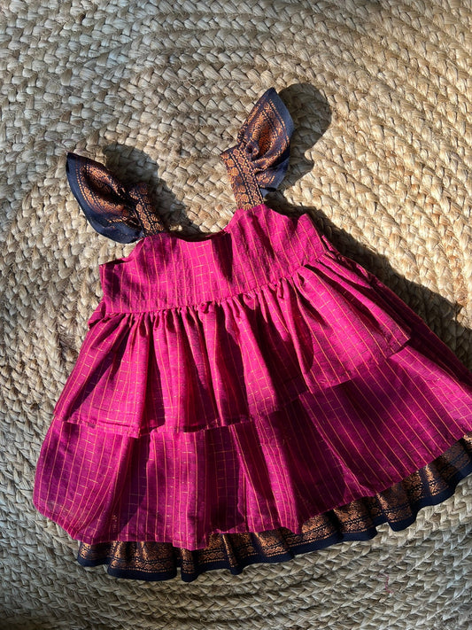 Pink Kalyani Checks Dress