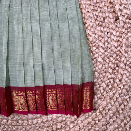 Teal Green Kanchi Cotton Frock