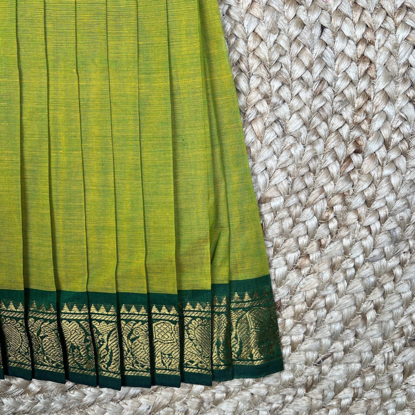 Parrot Green Kanchi Cotton Frock