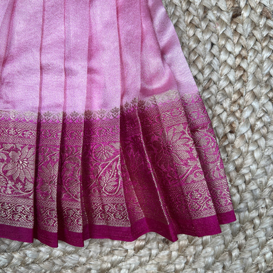 Pink Tissue Peter Pan Collar