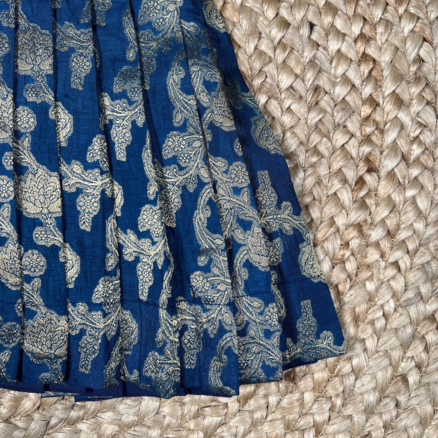 Blue Benarasi Sleeveless Frock