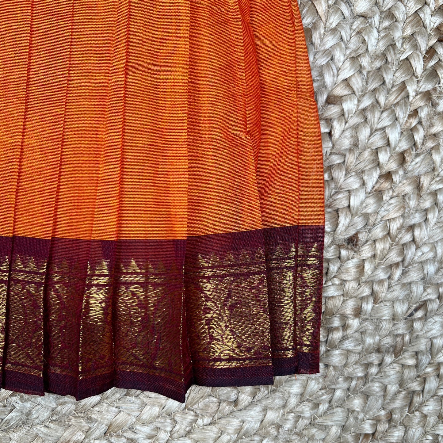 Orange Kanchi Cotton Frock