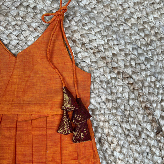 Orange Kanchi Cotton Frock
