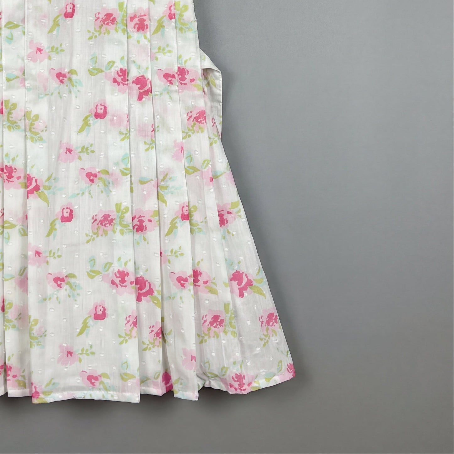 Floral Pleated Cotton Frock with Pleated Straps