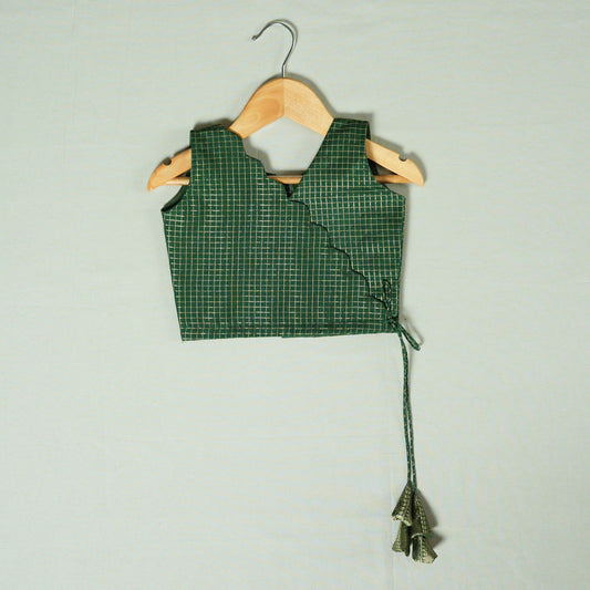 Green Traditional Check Pattern Lehenga