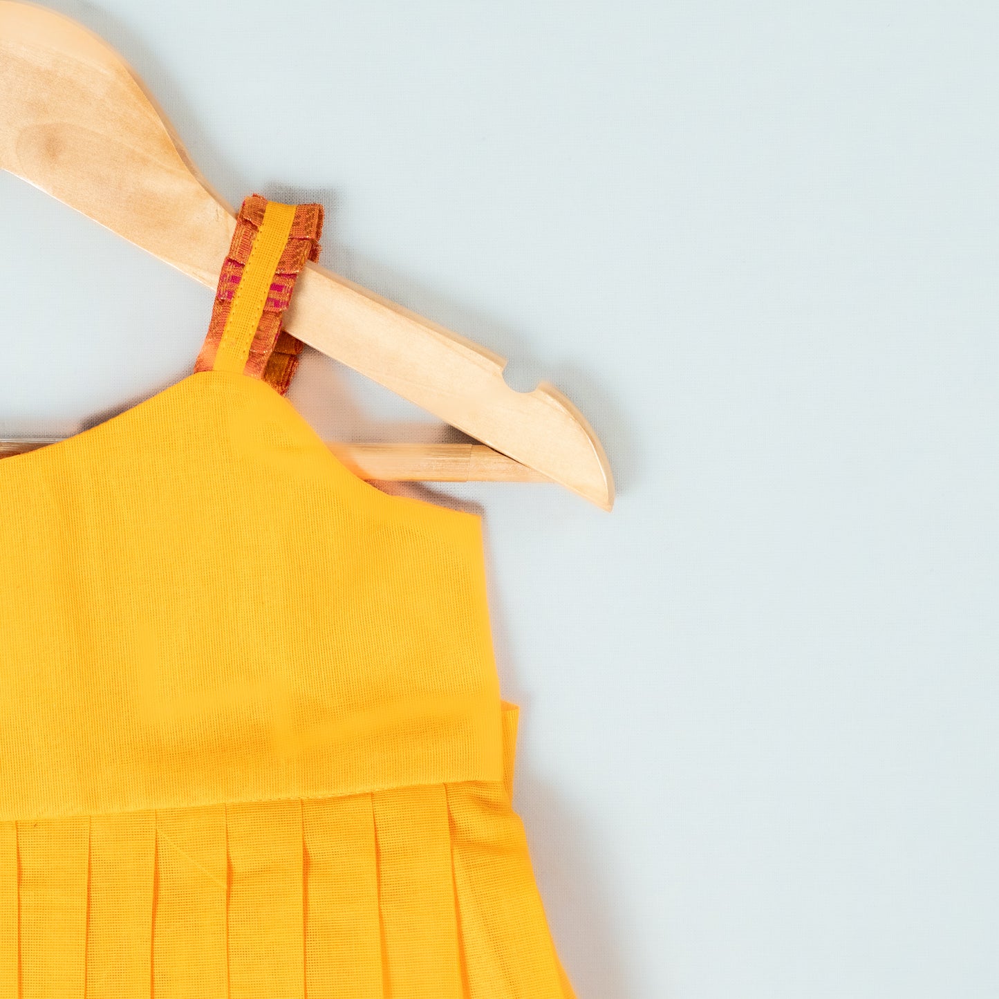 Yellow And Pink Kanchi Cotton Frock