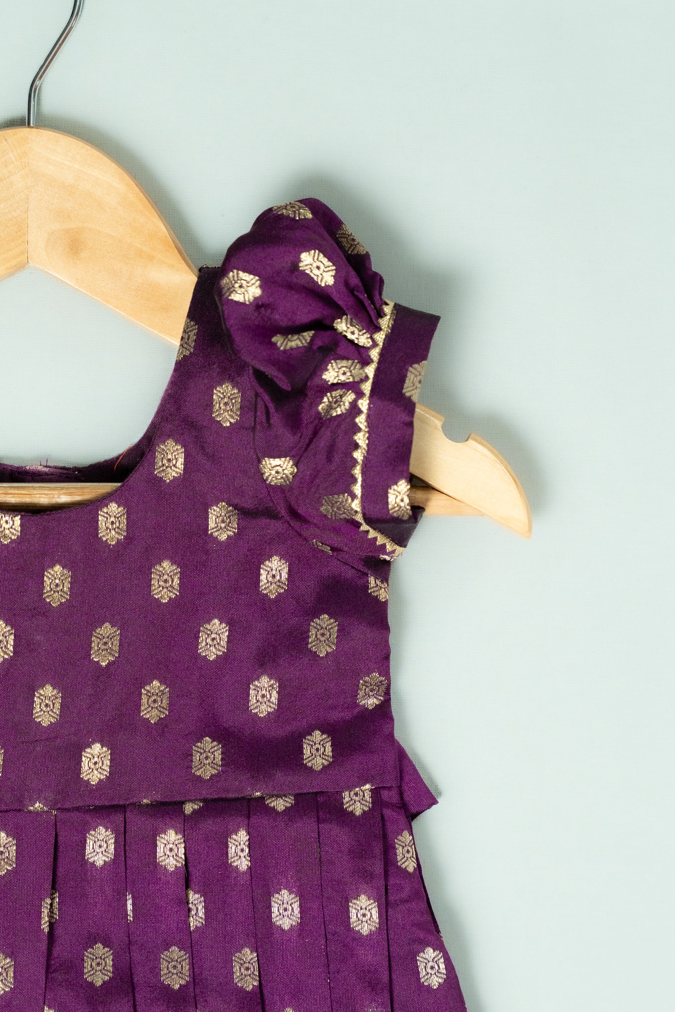 Purple Rawsilk Buttis Frock