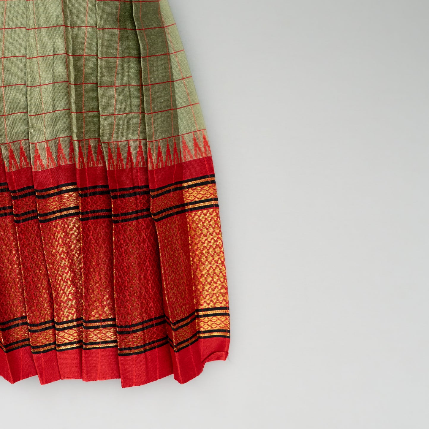 Light Green Checks Paithani frock