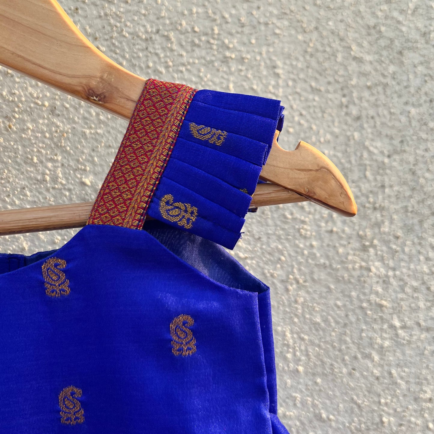 Royal Blue Paithani Pleated Frock
