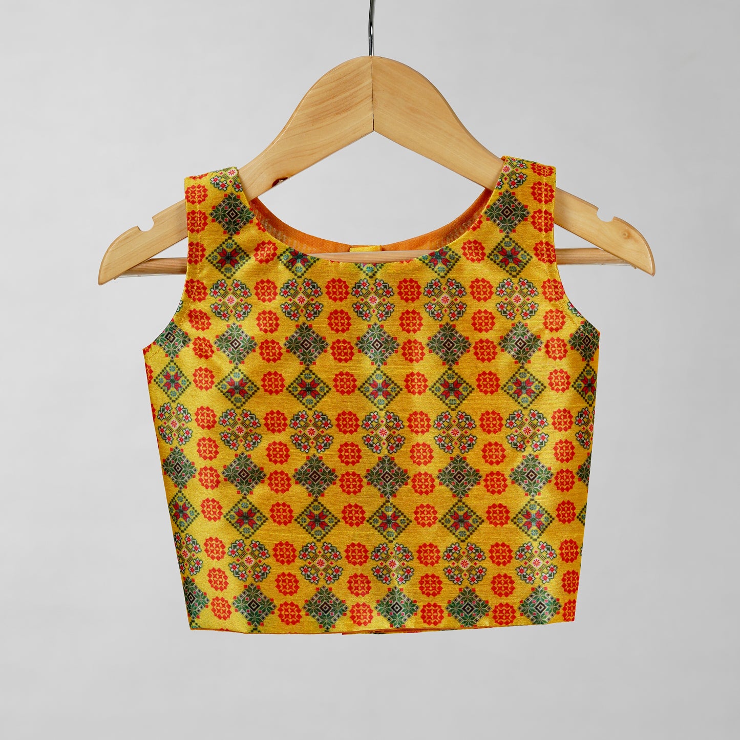 Yellow and Mehendi Green Festive Patola Silk Lehenga