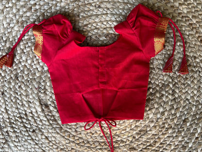Red Chettinad Cotton Lehenga Set