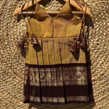 Honey Gold Kanchi Cotton tie-up Frock