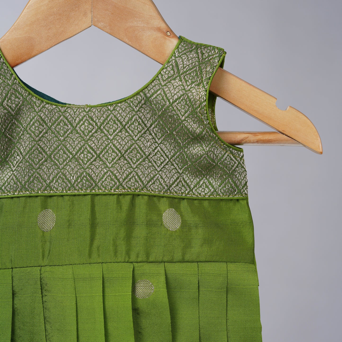 Mehendi Green Banarasi Frock