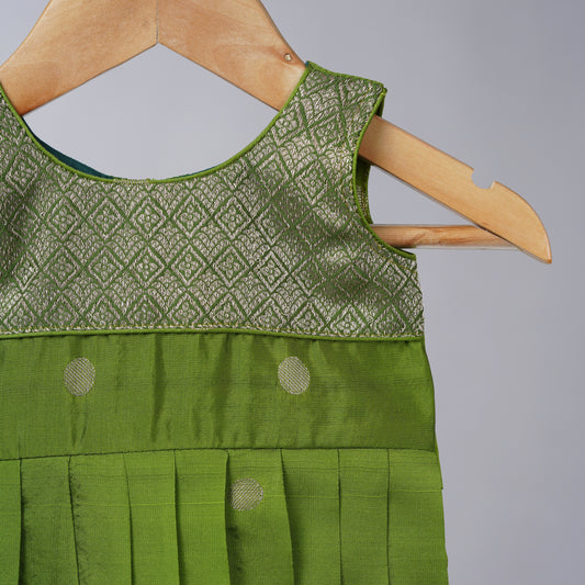 Mehendi Green Banarasi Frock