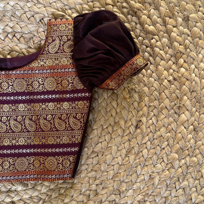 Traditional Maroon Kanchi Tissue Lehanga Set