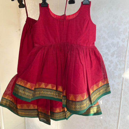 Maroon Kanchi Cotton Sharara Set