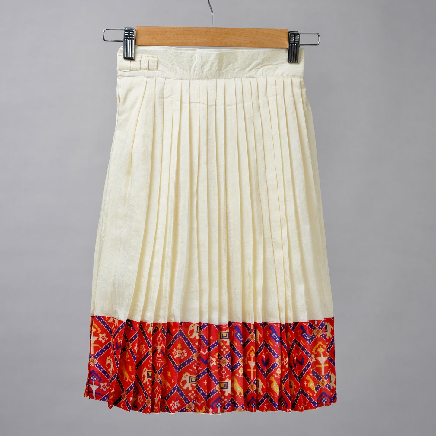 Red and White Festive Patola Silk Lehenga