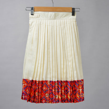 Red and White Festive Patola Silk Lehenga