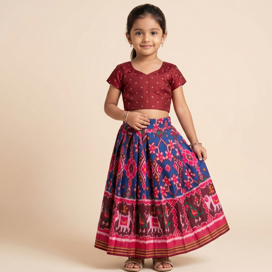Royal Blue Patola Lehenga Set