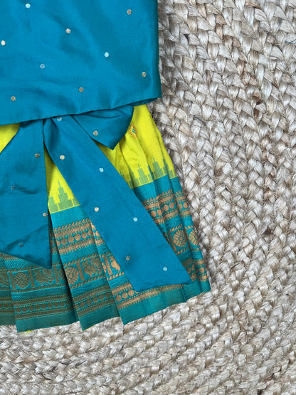 Lemon Green Narayanpet Paithani Lehenga Set
