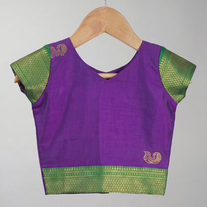 Deep purple Festive Peacock Motif silk Lehenga