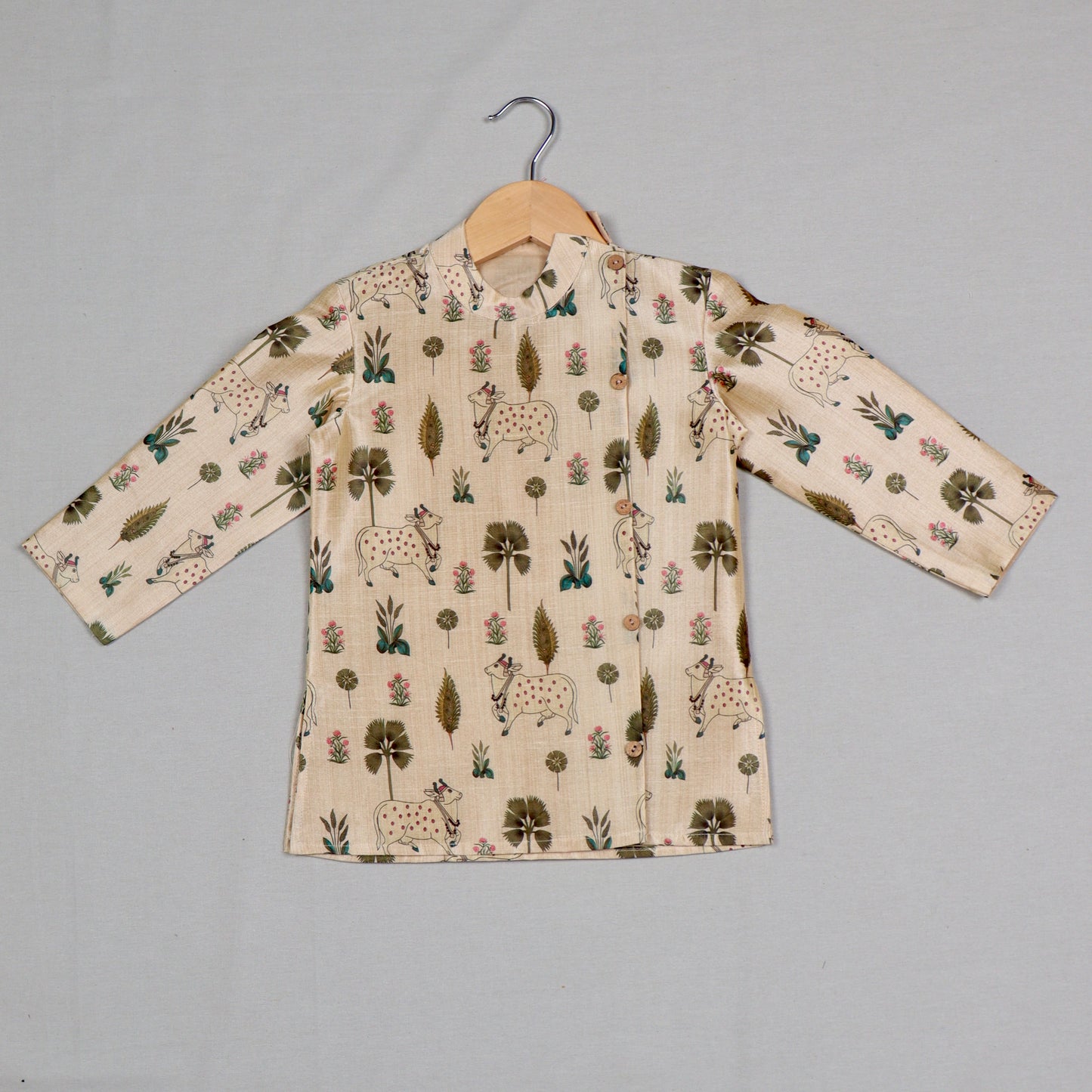 Beige Pichwai Print kurta Set