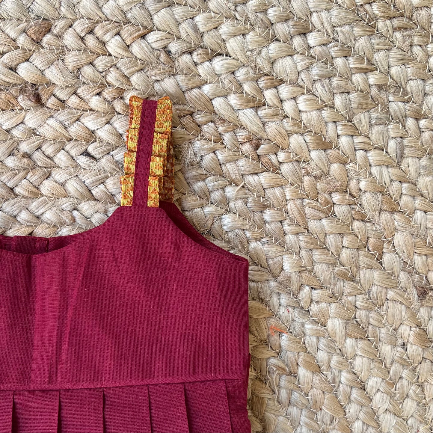Maroon Chettinad Cotton Frock