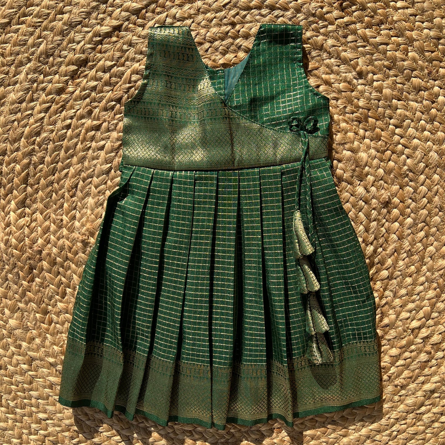 Garden Green Angarakha Style Frock