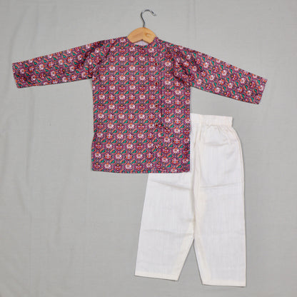 Patola Printed Maroon Kurta Set