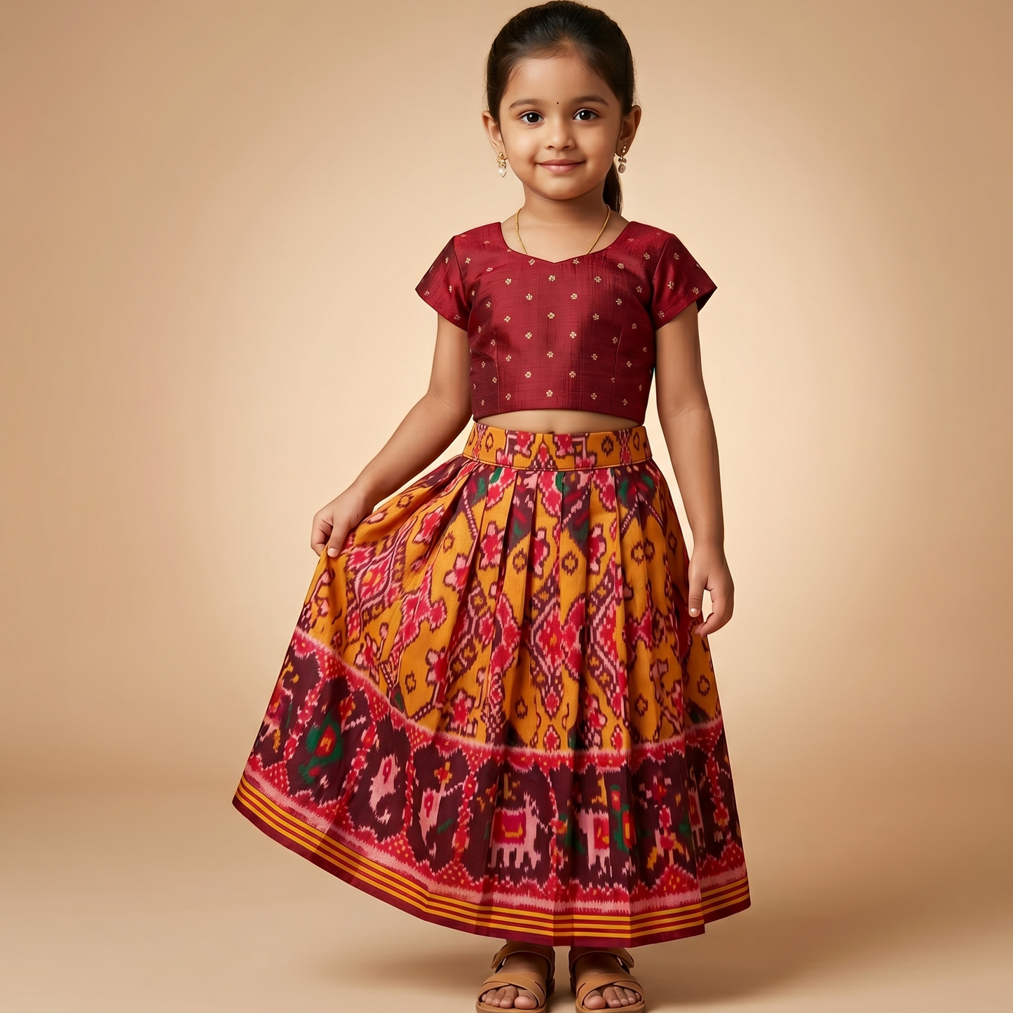 Mustard Yellow Patola Lehenga Set