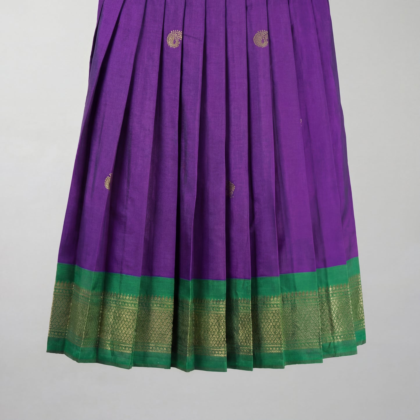 Deep purple Festive Peacock Motif silk Lehenga