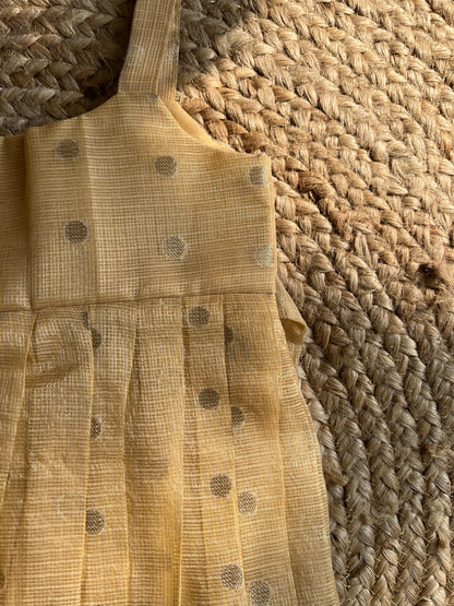 Beige Gold with Multicolour Floral Border & fluorescent Pink Jacket
