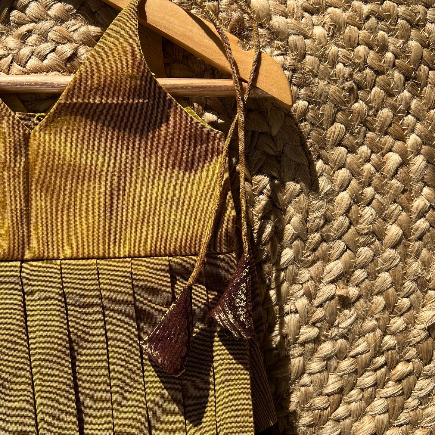 Honey Gold Kanchi Cotton tie-up Frock