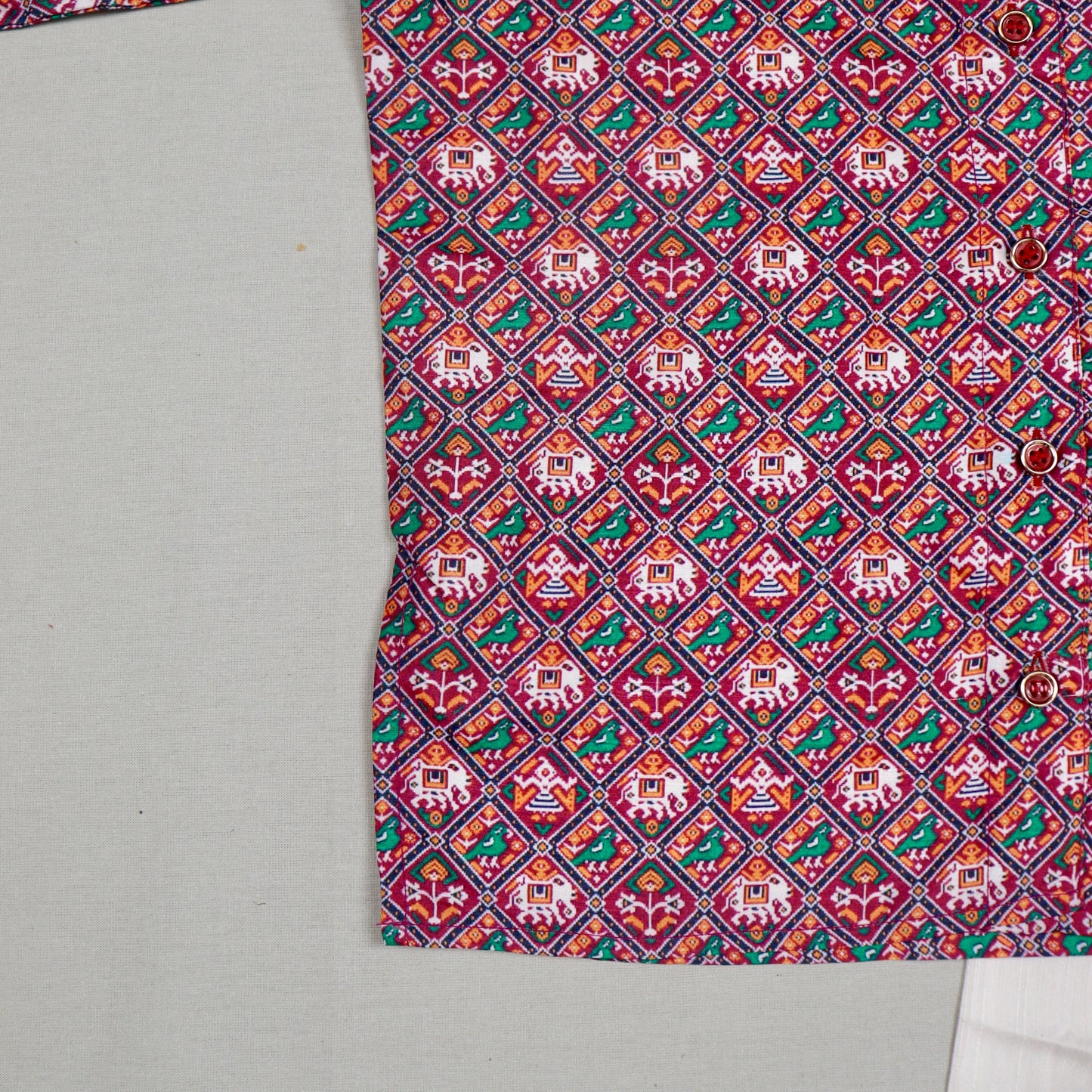 Patola Printed Maroon Kurta Set