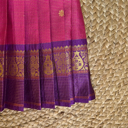 Pink and Purple Kanchi Silk Lehanga Set